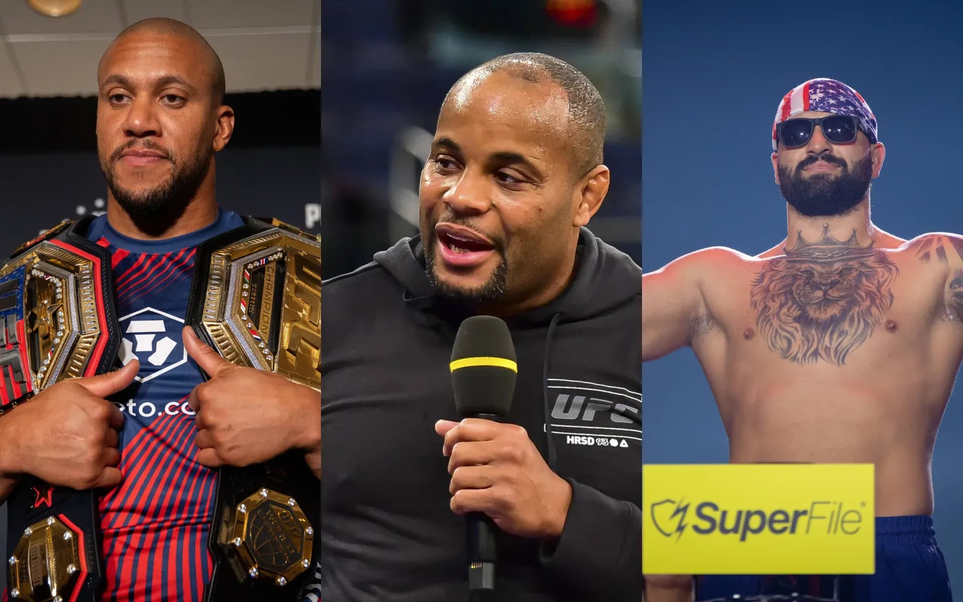 Ciryl Gane, Daniel Cormier, and Josh Hokit