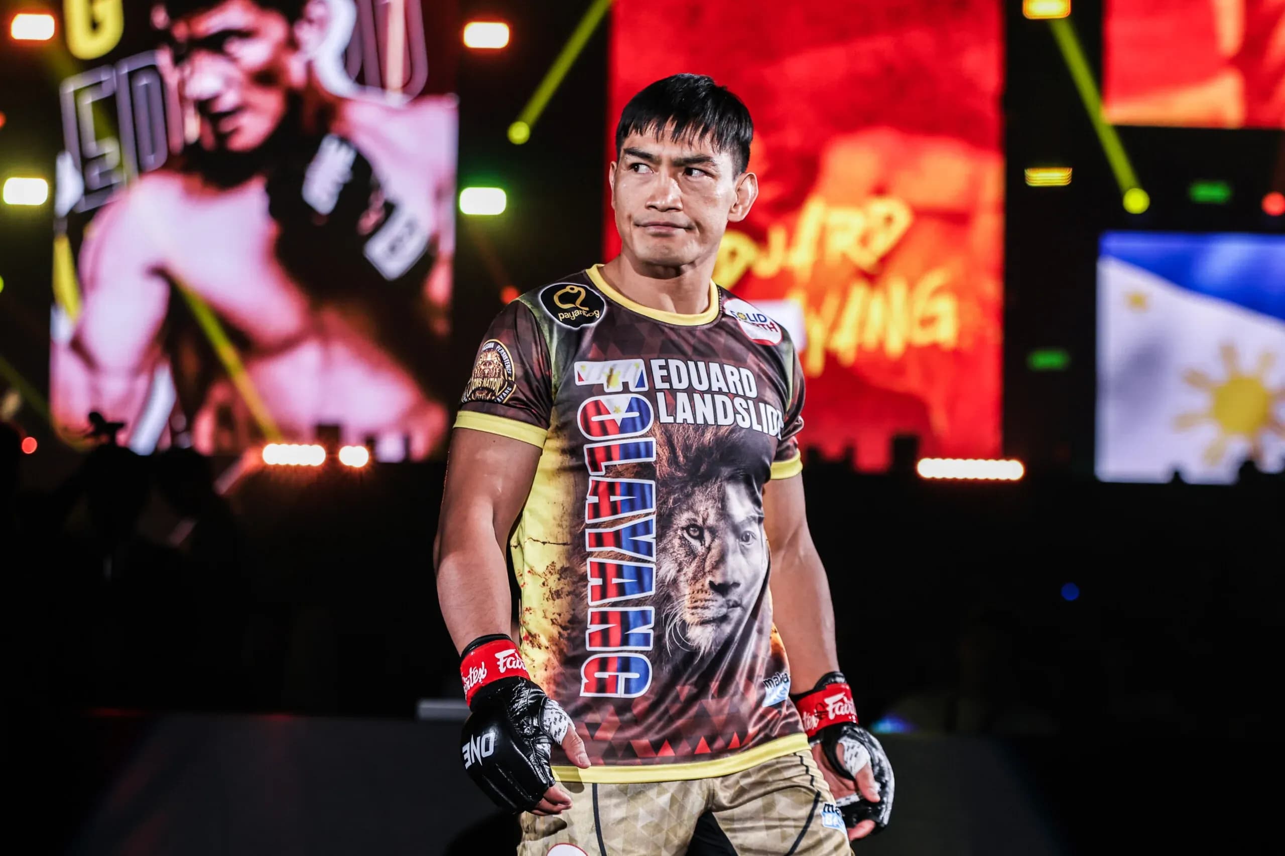 Filipino MMA legend Eduard Folayng makes his walk to the ring