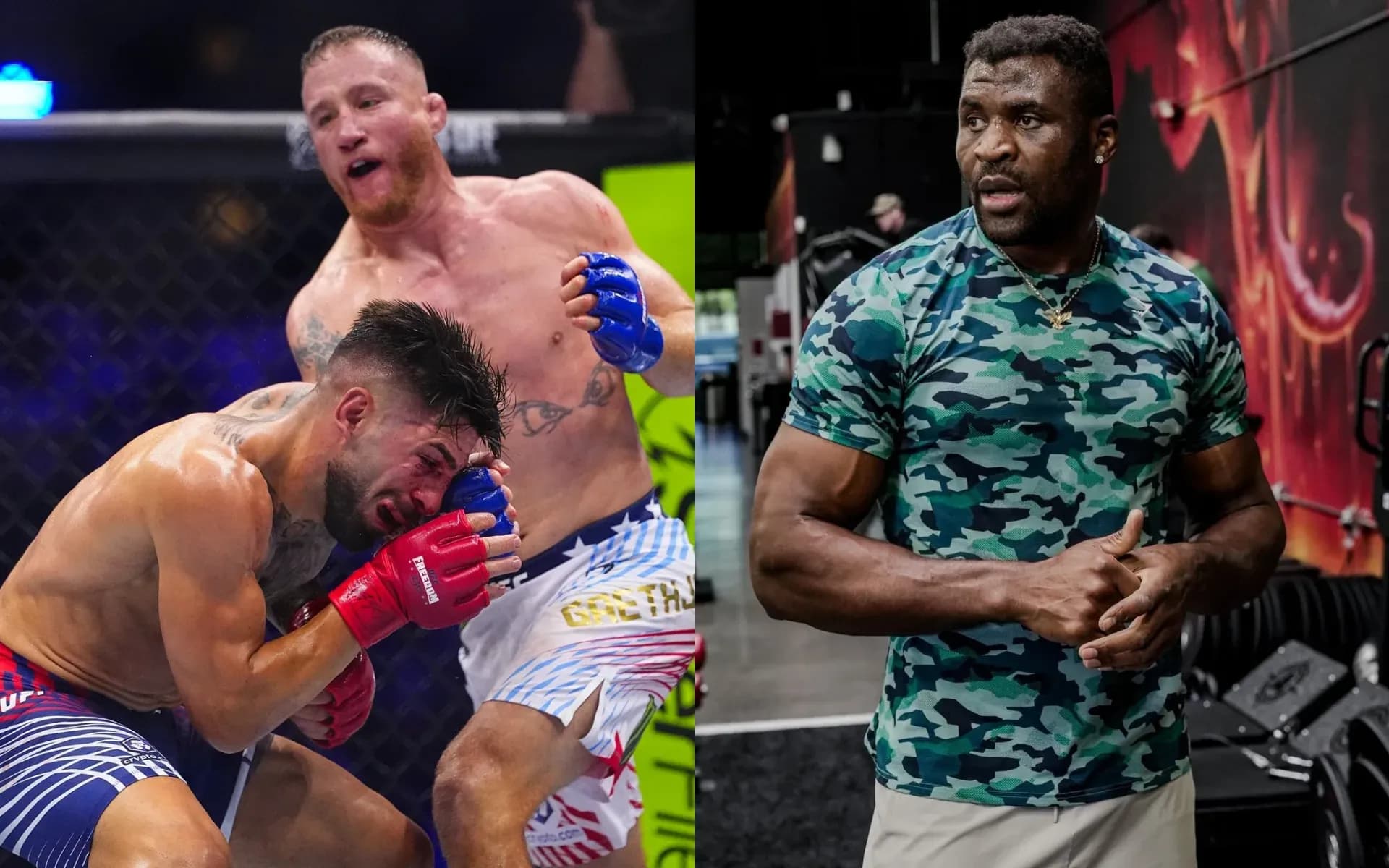 Francis Ngannou addressed Justin Gaethje's win over Ilia Topuria