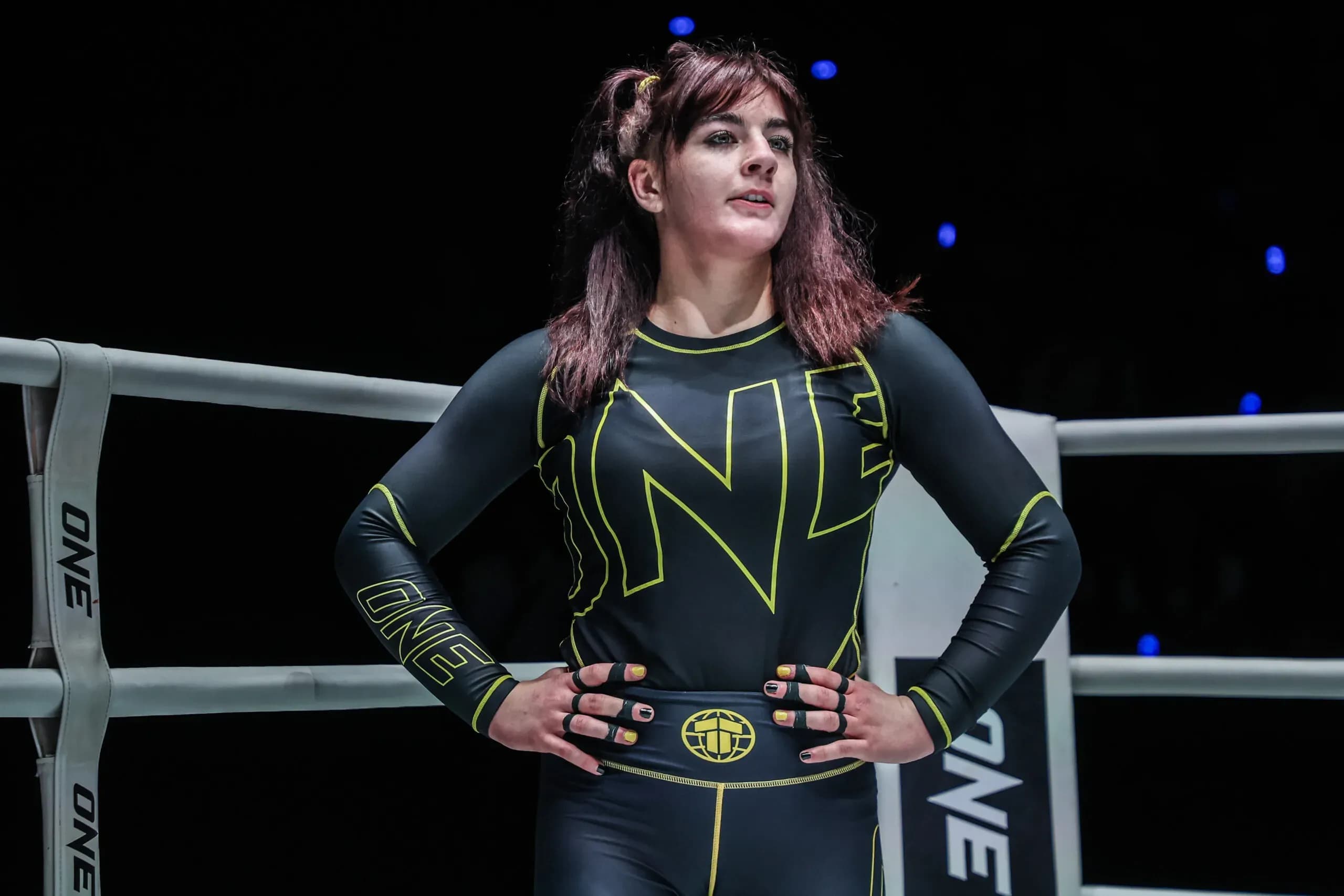 Helena Crevar gets ready for action in the ONE Championship ring