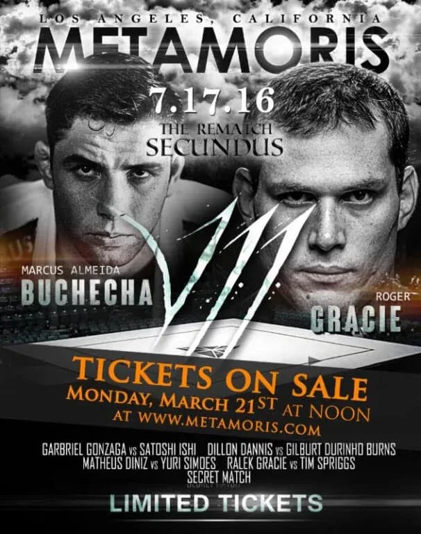 Metamoris will officially come back in July with a stacked seventh event, headlined by Marcus Almeida Buchecha vs. Roger Gracie.