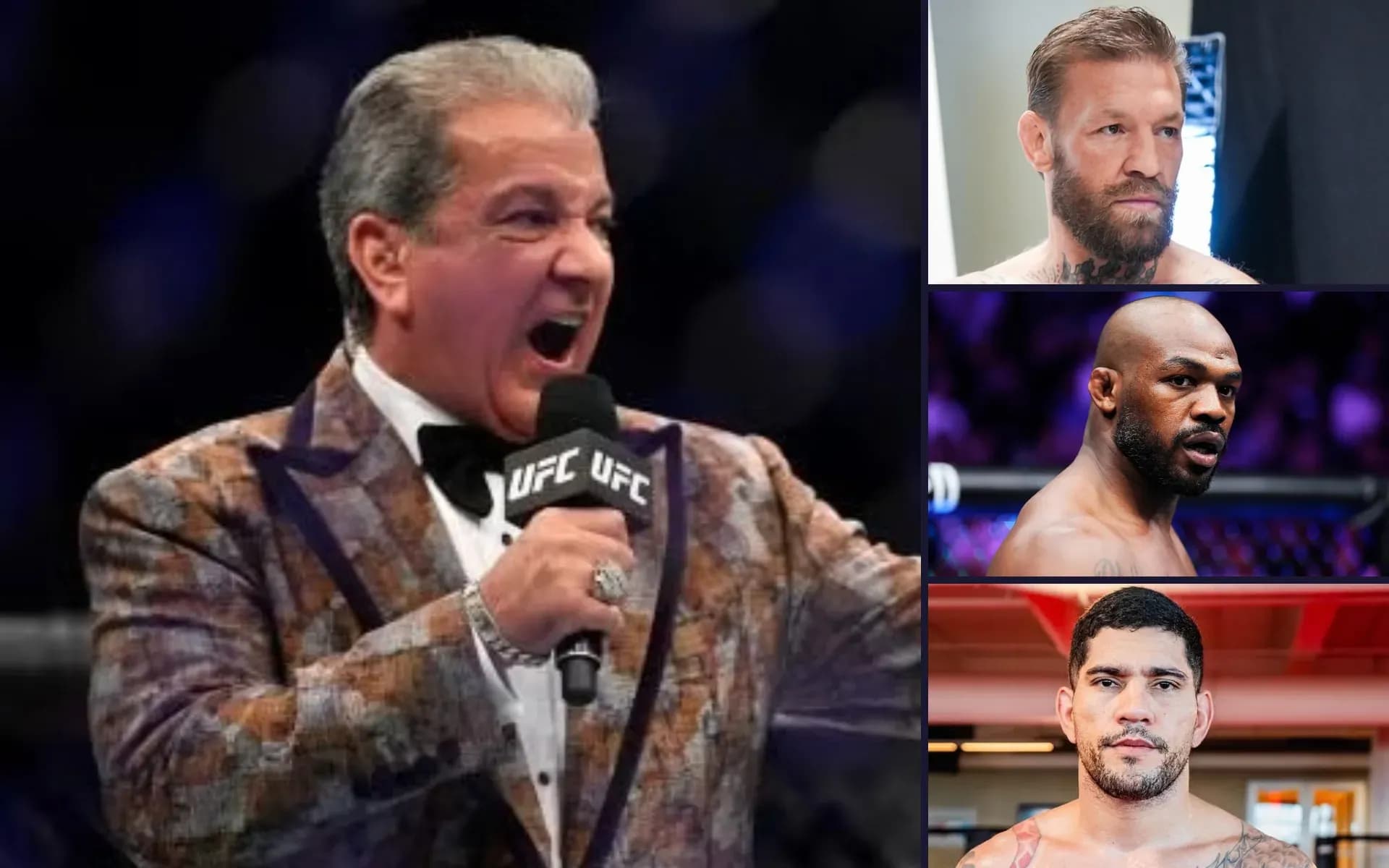 Bruce Buffer had words of high praise for Conor McGregor, Jon Jones, and Alex Pereira.