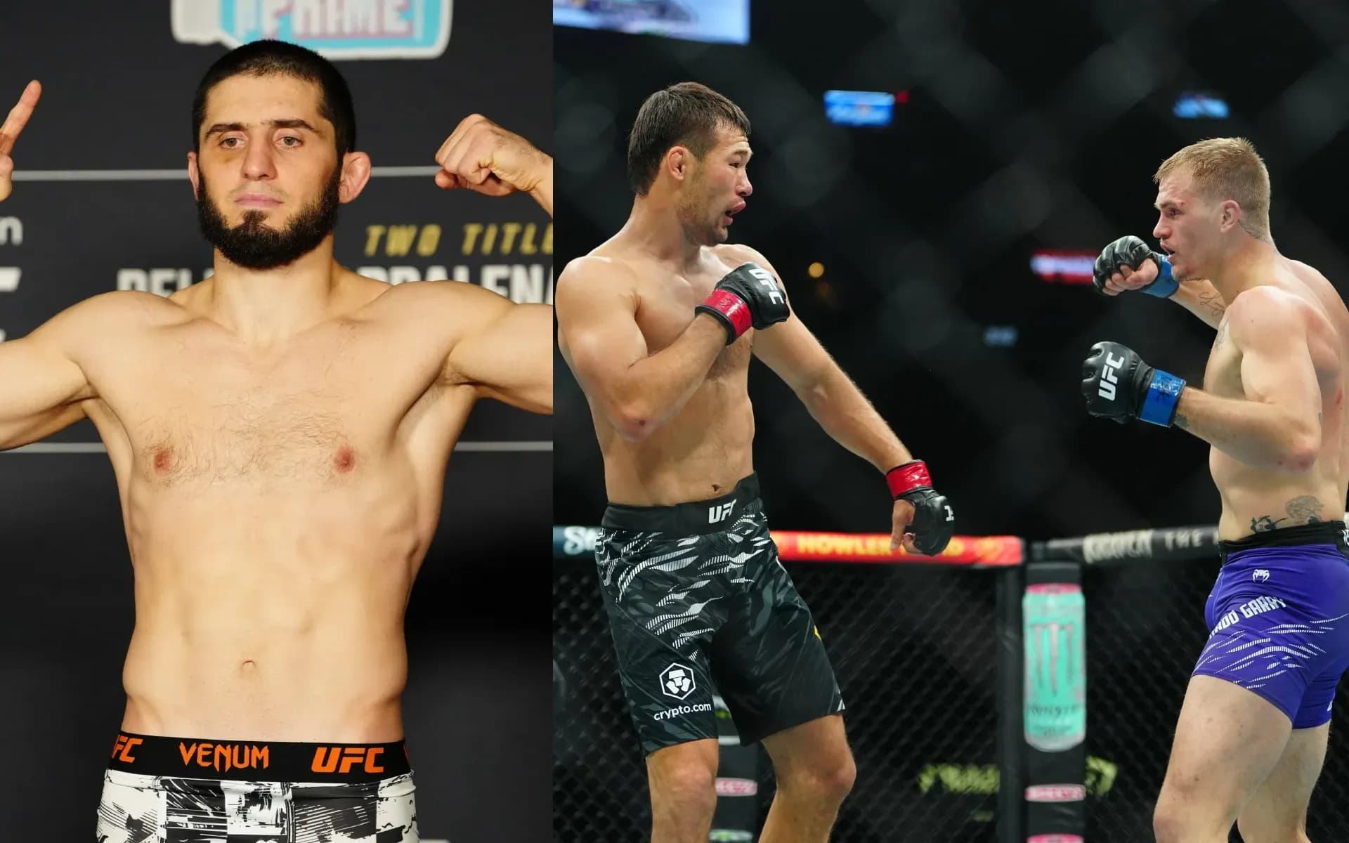 Islam Makhachev, Shavkat Rakhmonov and Ian Machado Garry