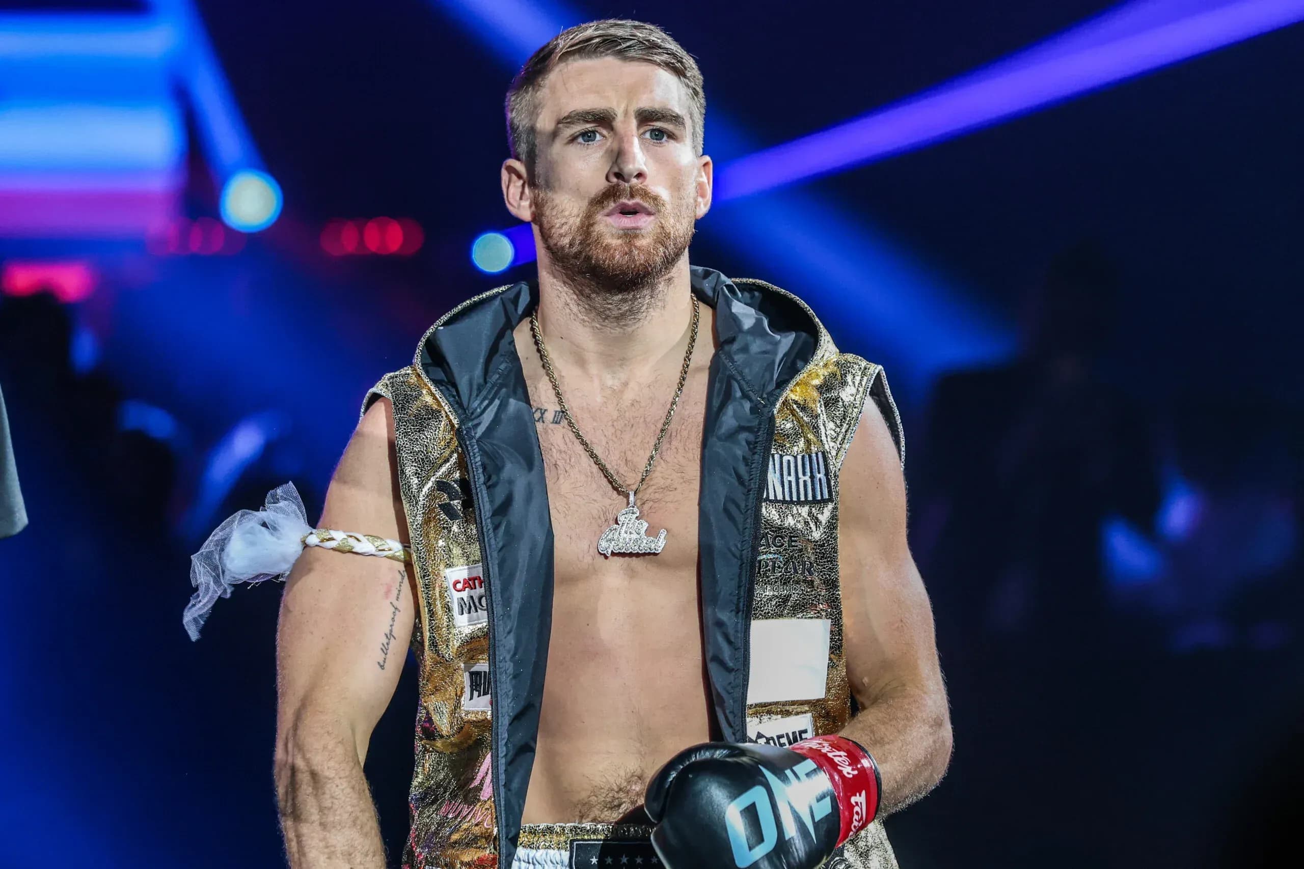 British superstar Jonathan Haggerty makes his way to the ring