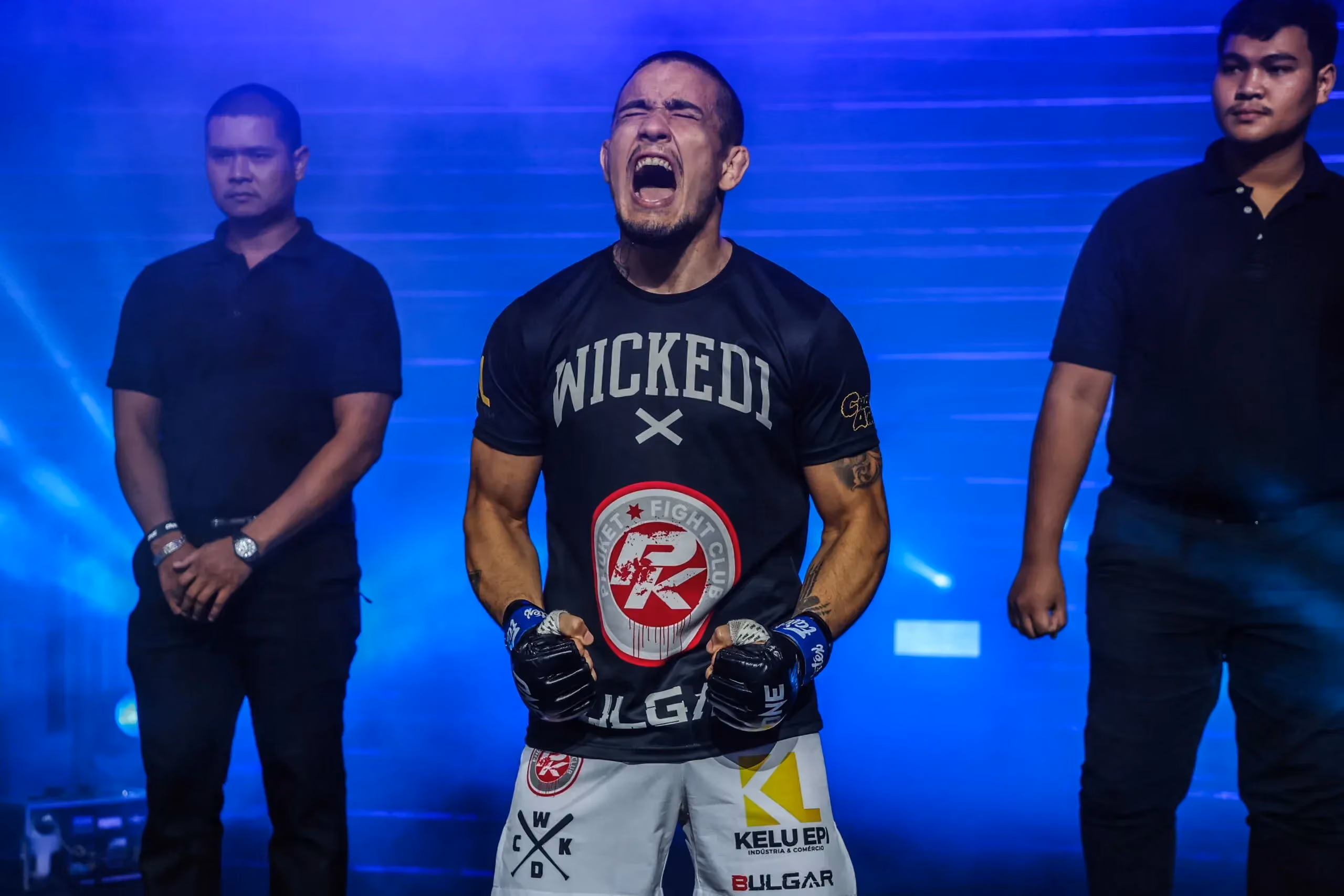 Brazilian MMA fighter Lucas Gabriel makes his entrance