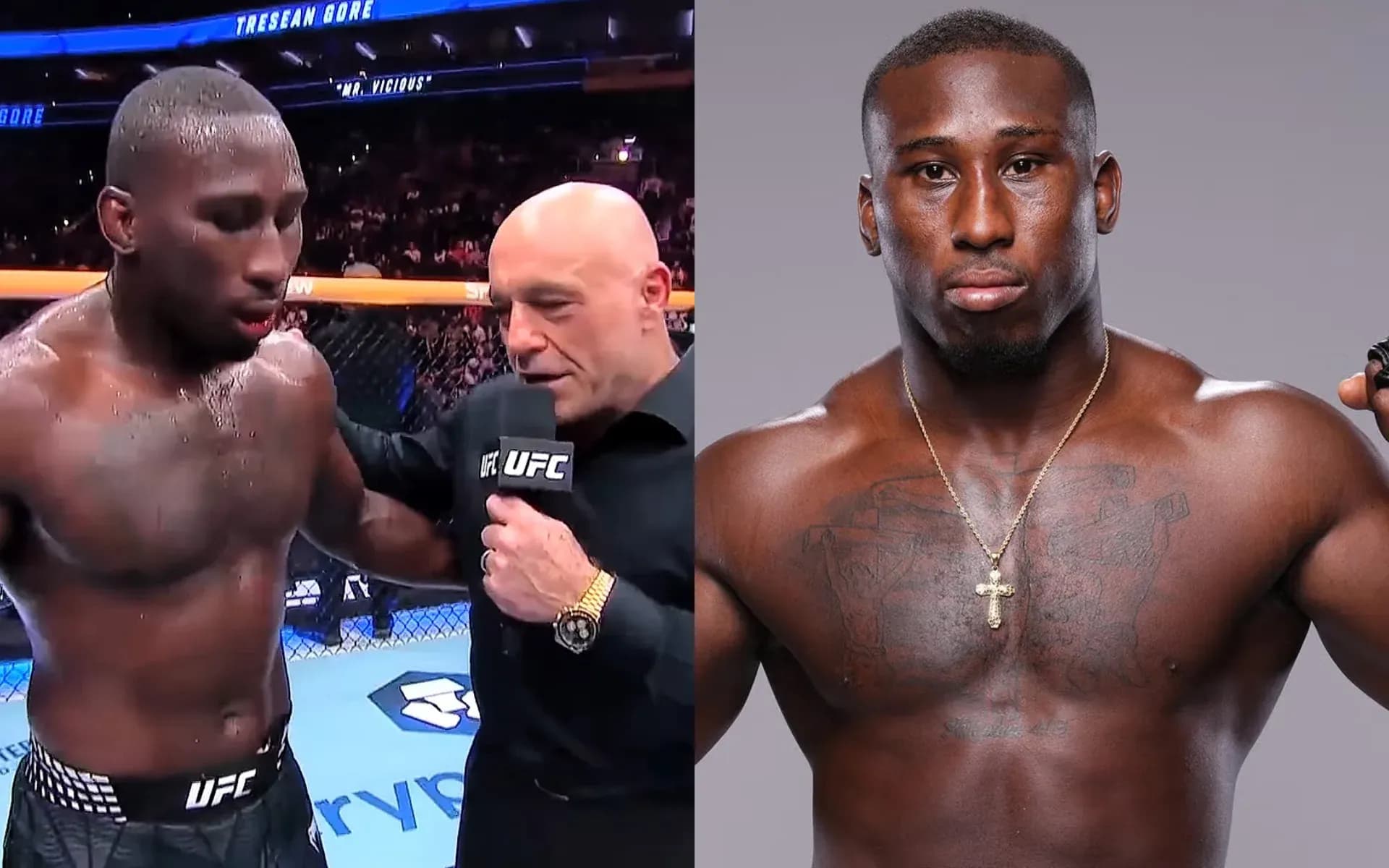Tresean Gore spoke to Joe Rogan after his UFC 330 win