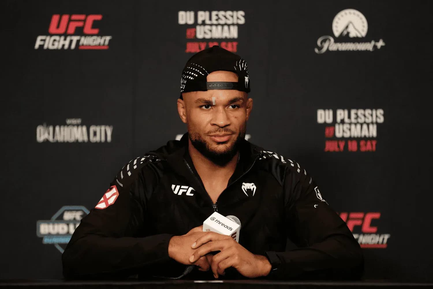 CHRISTIAN LEROY DUNCAN speaks to reporters after his victory over Jared Cannonier at UFC Fight Night