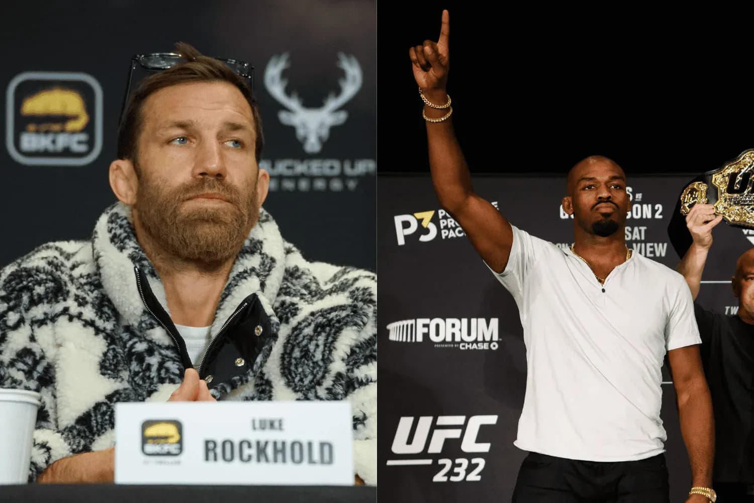 Luke Rockhold (left) and Jon Jones (right)