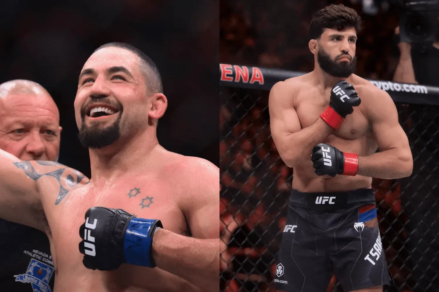 Robert Whittaker (left) and Arman Tsarukyan (right)