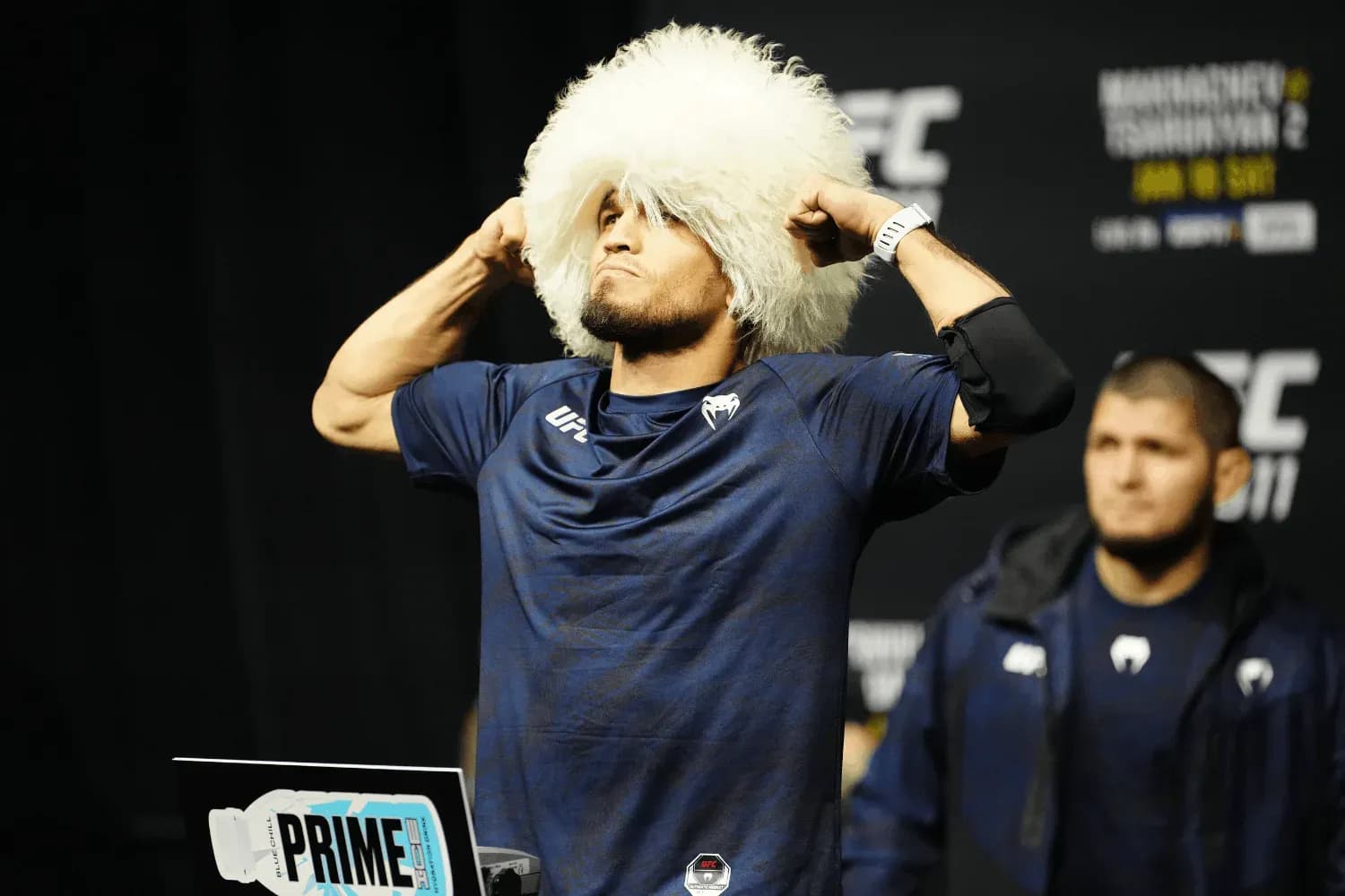 Umar Nurmagomedov at the ceremonial weigh-ins at Intercontinental Downtown Los Angeles for UFC 311
